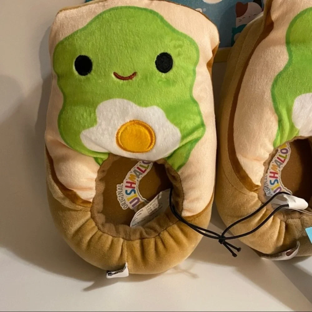 Squish‎ mallows Slippers Girls Size 13-1 Plush Avocado Toast Slip On Shoes